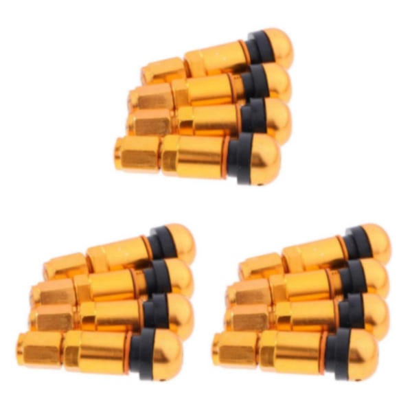 1/2/3/5 4 st Bil Slanglösa Hjul Dammlock Däckventilstammar Golden + Black 3Set