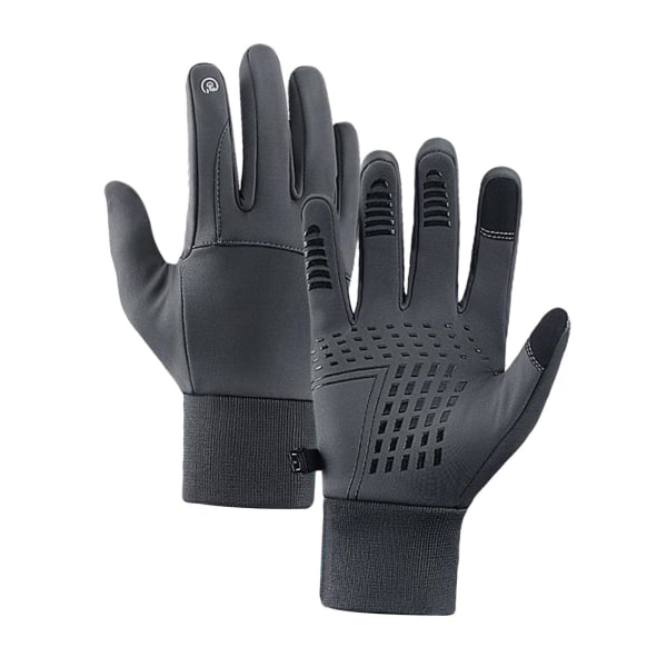 1/2/3 Men Winter Touch Screen Bekväm Full Finger för cykling Gray Large 1Set