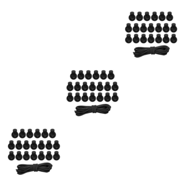 1/2/3/5 20st plastsnörelås Ändfjäderbelastad slider + För Black Style 4 3Set