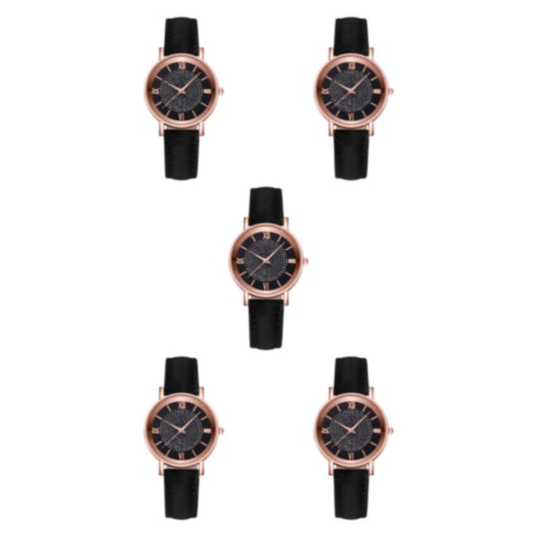 1/2/3/5 Dammode Rhinestones Watch Exakt och elegant black 5Set