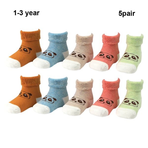 5a set med 2 naturlig bomull tjocka varma ankelstrumpor Baby mysiga alla 1-3 years old+5pairs