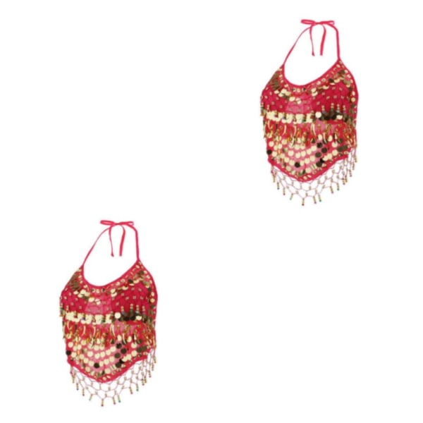 1/2/3 Magdanskostymer BH Halter Top Sequin Performance Rosy 2Set