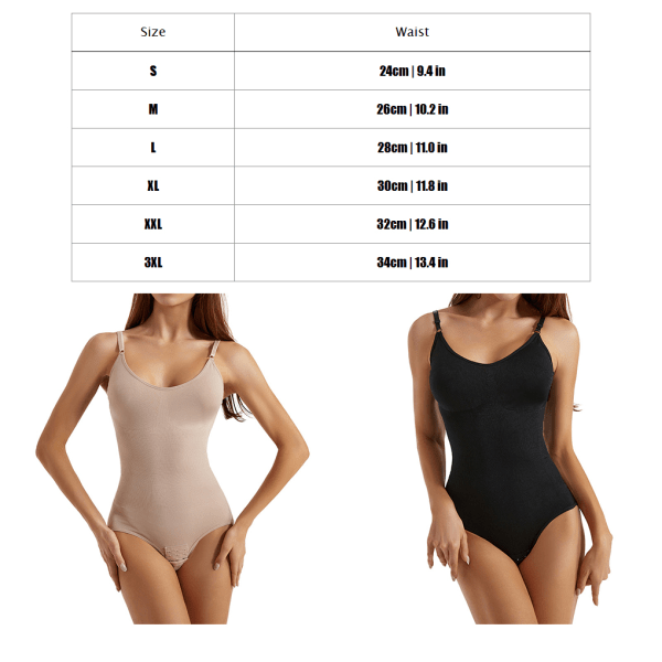 Figurnära Body Shapewear Mångsidig stil för alla black L