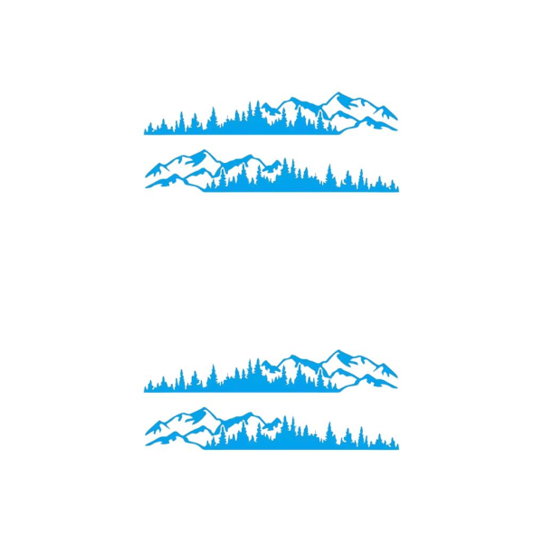 1/2/3/5 2 st PVC Mountain Forest Car Stickers Lätt att installera blue 2Set