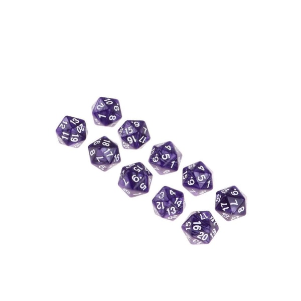 1/2/3/5 10 paket med tjugosidiga tärningar D20 Spelar D&D RPG Party Purple 10 Pcs 1Set