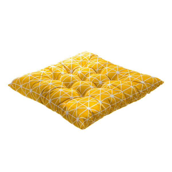 1/2 mjuk och bekväm fyrkantig stolsdyna för mysig sits Yellow Checkerboard 1 Pc