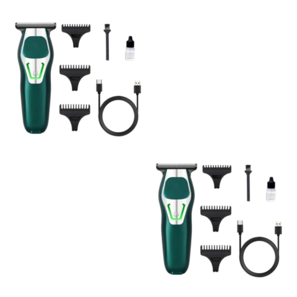 1/2/3 Elektrisk hårtrimmer för män Skäggtrimmer USB Laddning Green 10.5cm 2Set