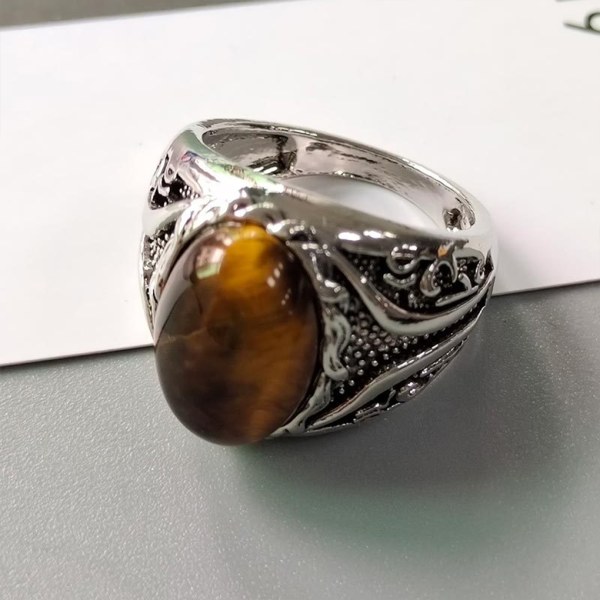 Legering Retro Handgjord Turkisk Ring För Män Utmärkt 925 Sterling Size 8