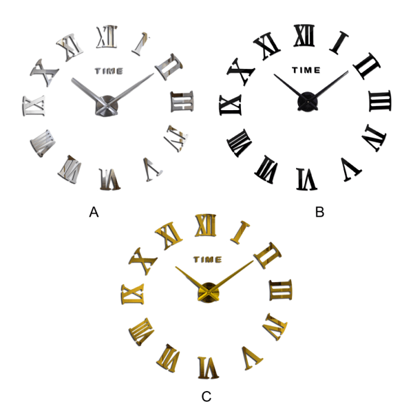 1/2/3/5 3D DIY väggklocka Lättläst Tidlös unik stil gold 1Set