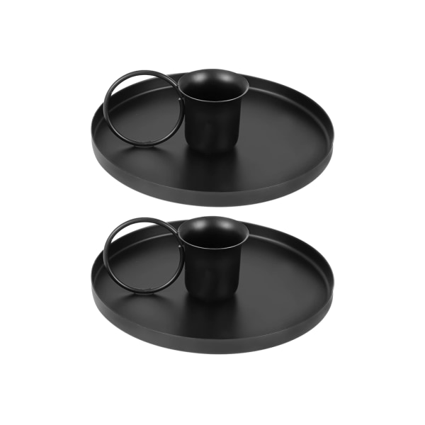 2-delad present fantastisk ljusstakehållare för kaffeälskare ljus Black