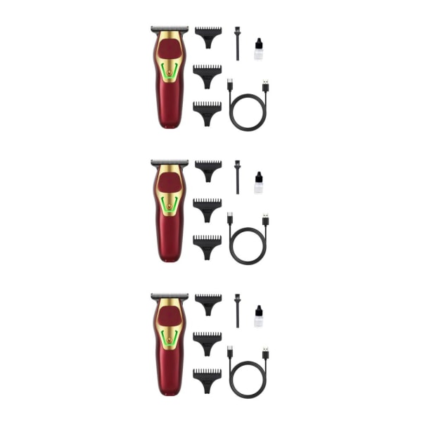 1/2/3 Elektrisk hårtrimmer för män Skäggtrimmer USB Laddning Red 10.5cm 3Set