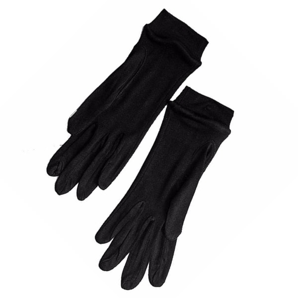 Långa handskar med delikat spetsfinish i siden för eleganta bröllop black