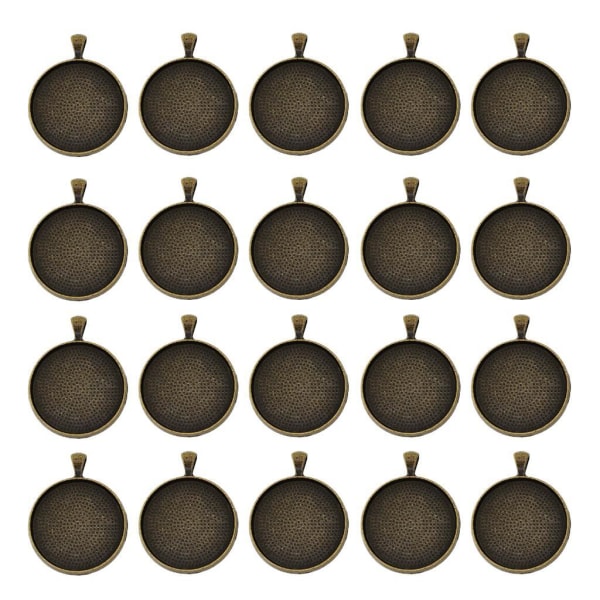 1/2/3/5 20x Runt hängande Blank Cabochon Basinställning DIY Bronze 30mm 5Set