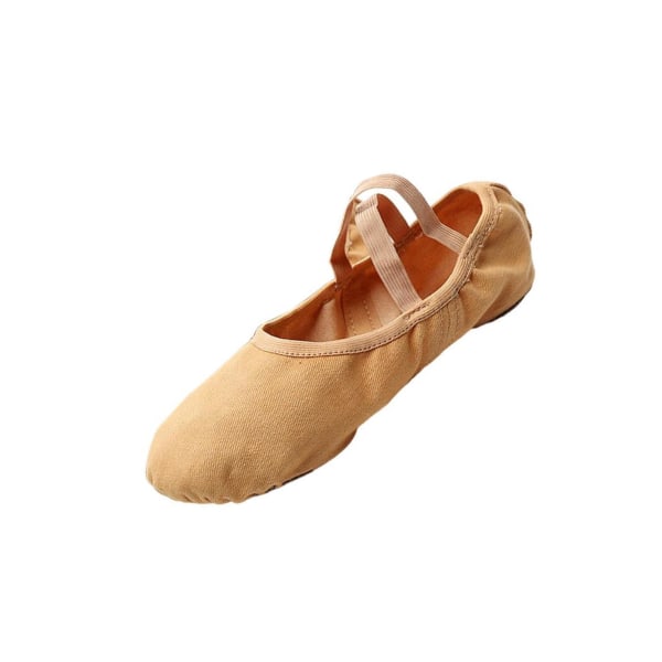 1/3/5 Canvas Balett Tofflor Split-Sole Skor Fitness Gymnastik Tan Size 35 1Set