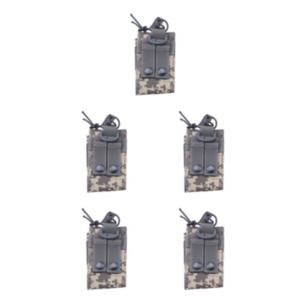 1/2/3/5 Radio Intercom Bag Interphone Magazine Pouch Hunting Grey Camouflage 5PCS