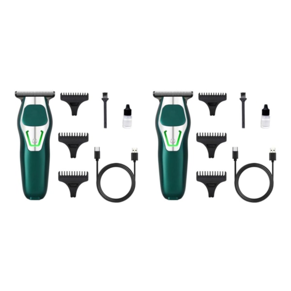 1/2/3 Elektrisk hårtrimmer för män Skäggtrimmer USB Laddning Green 10.5cm 2Set