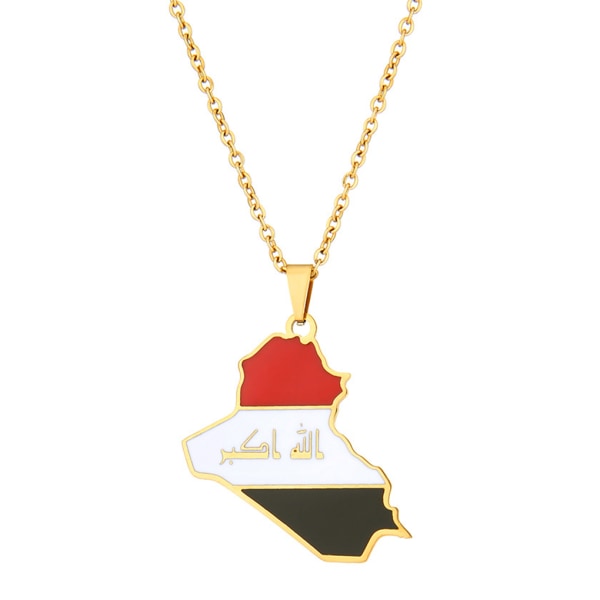 Irak karta hänge halsband Premium för unik och delikat charm gold