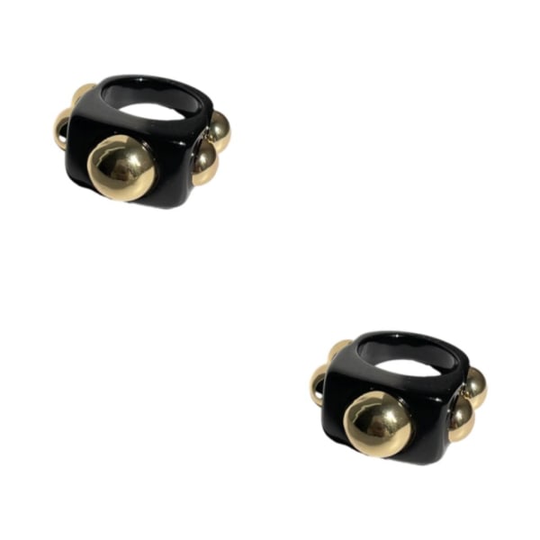 1/2/3/5 Fashion Statement Ringar för kvinnor – Arcylic Chunky black 2Set