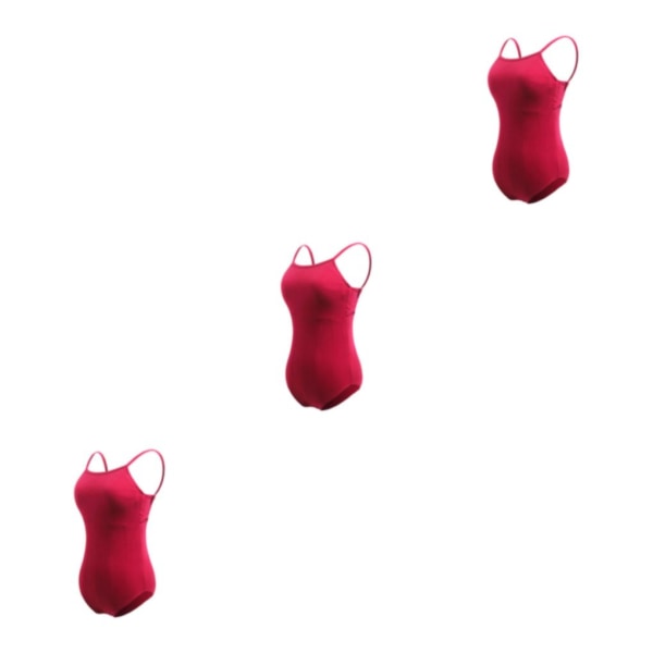 1/2/3 Dance Body Balett Leotard Dansoutfit Andas Wine Red S 3PCS