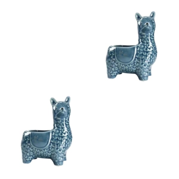 1/2/3 Animal Shape Krukor - Snygg hållbar keramisk blomväxt Crooked Head blue 2PCS