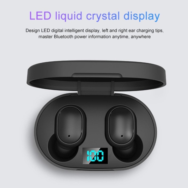 1/2/3/5 Bluetooth Headset Invisible True Wireless Handfree för Black E6S 1Set