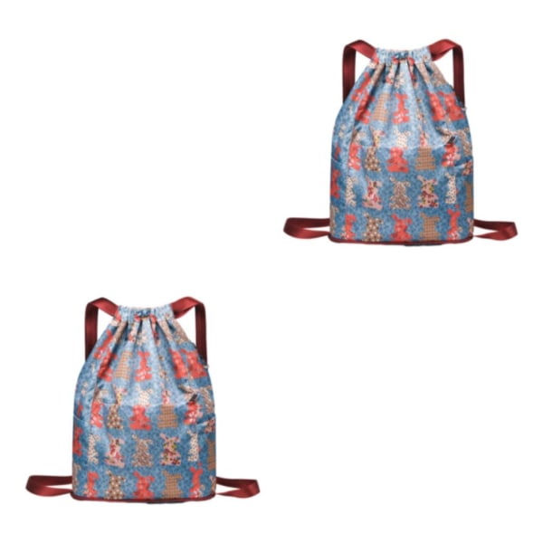 1/2/5 hopfällbar ryggsäck med dragsko med stor kapacitet rabbit 2PCS