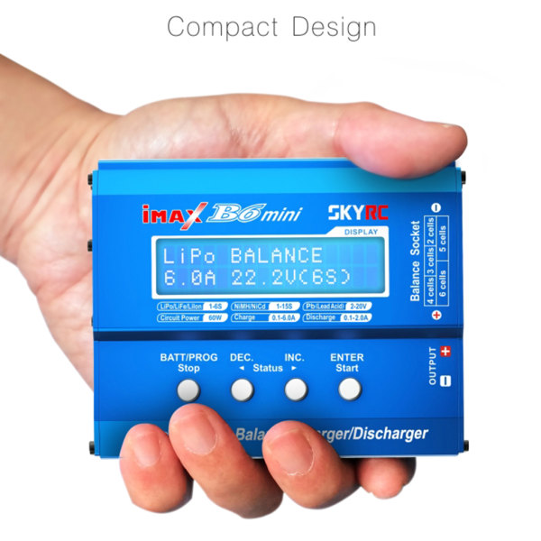 Blå SkyRC B6 miniladdare Battery Management Solution Balans
