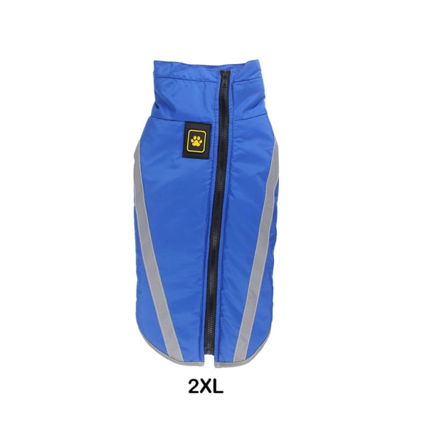 Vattentät hundjacka med reflekterande hundsäker på vinterpromenader Blue 2XL