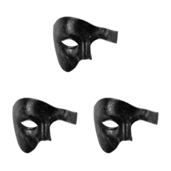 1/2/3/5 Bred appliceringshalva för olika tillfällen halvansikte Black brushed silver 3Set