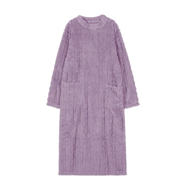Varma och bekväma Coral Velvet sovkläder för kvinnor kalla purple XL(130CM)