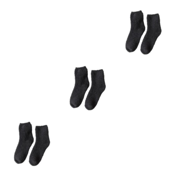 1/2/3/5 10 stycken extra tjocka och elastiska mjuka strumpor Deep Grey 3PCS