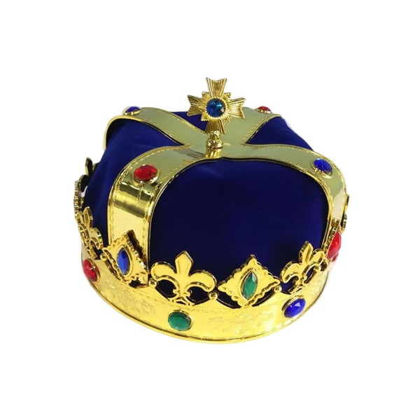 För Royal King För Crown Hat Theme Party Prop King Prince För Blue 19 x 10cm