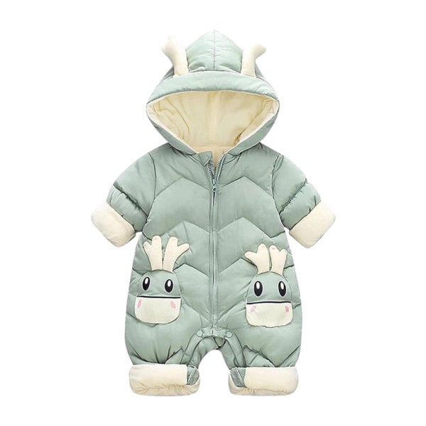 Supervarm baby vinter jumpsuit för pojkar och flickor vinter green+100cm