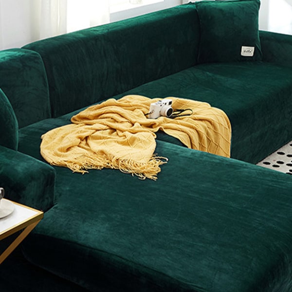 Premium sammetsformad cover för tjock soffa Universal Fit lake blue