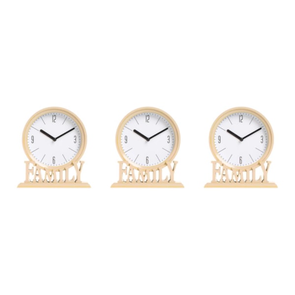 1/2/3 skrivbordsklocka Icke tickande batteridriven loftfamilj Beige 18.5 x 6 x 20.6cm 3Set