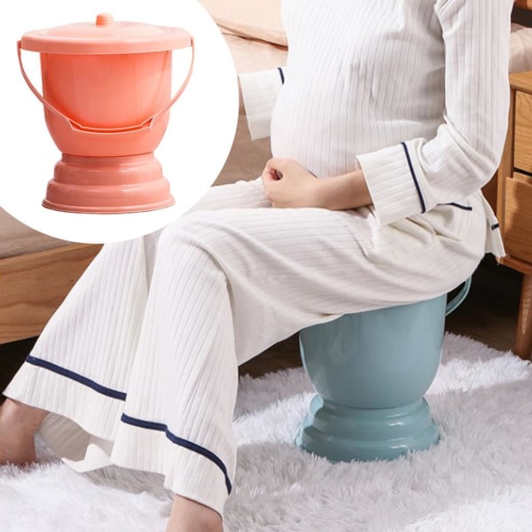 Handhållen spottburk med lock Bärbar urinalflaska för sovrum Orange 28x27cm L