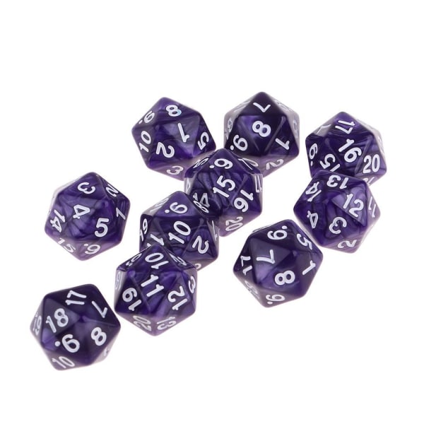 1/2/3/5 10 paket med tjugosidiga tärningar D20 Spelar D&D RPG Party Purple 10 Pcs 1Set