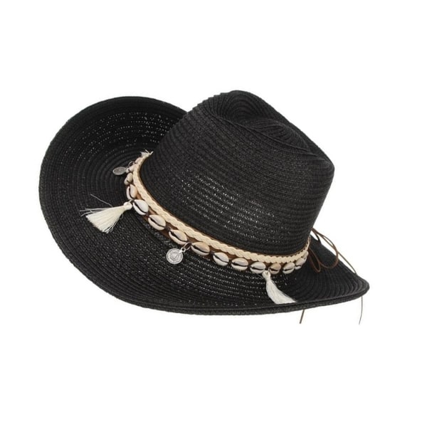 1/2/3 Vintage Look Western Hat Wide Brim Cowboy Summer Hat black 1Set