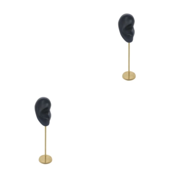 1/2/3 Örhänge Display Stand Human Ear Model Stud Holder Showcase Right Ear Black Height: 18cm 2Set