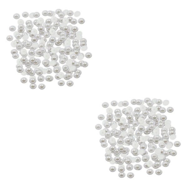 1/2/3 Pearl Buttons Rhinestone Flatback Cabochon DIY Craft för White 8nn 2Set