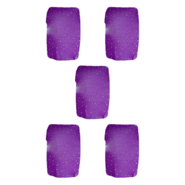 1/2/3 Kvinnor Crystal Rhinestone Fishnet Mesh Purple 5Set