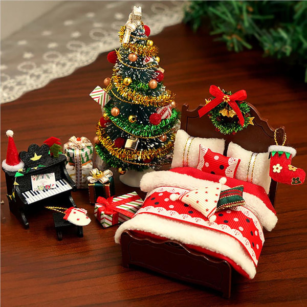 Festlig gör-det-själv-jul miniatyrdocka-kit Festlig atmosfär