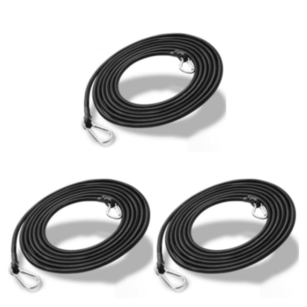 1/2/3 svart tungt rep med krokar - starkt och hållbart black 4 m 3PCS