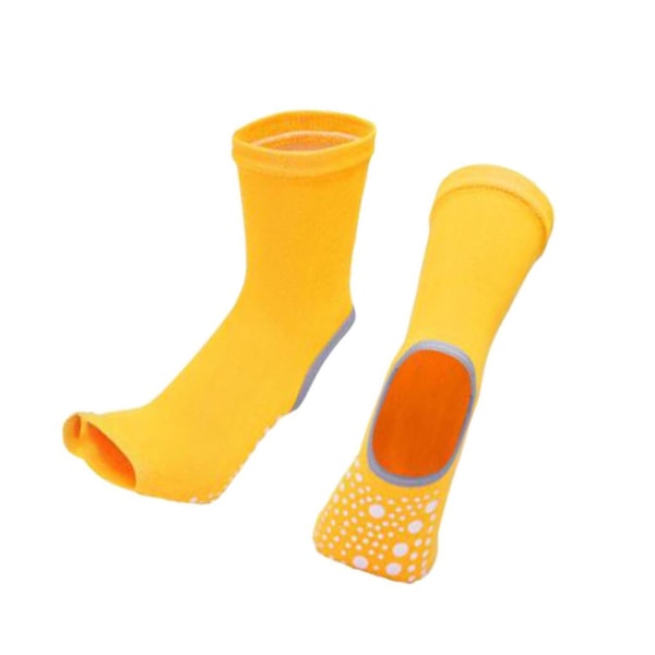 1/2/3/5 Yoga Socks Dam Tålös Non För Slip Gummi Grip Heel Yellow 24x13cm 2Set