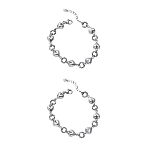 1/2/3/5 Silver Dam S Elegance Chain Armband Add Touch Of 2Set