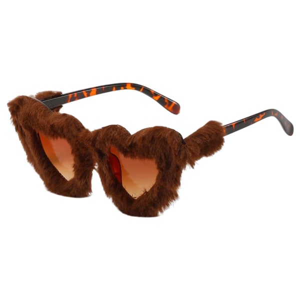 1/2/3/5 Soft Plysch Solglasögon Glasögon för Masquerade Travel Brown 1Set