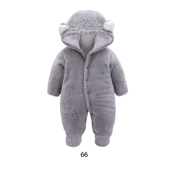 Varm och mysig Fleece Baby Jumpsuit Vinter Lektid Pojkar Och 66cm