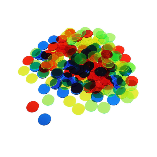 1/2/3/5 500 bitar genomskinlig bingochip 3/4 tum för bingo Mixed Color 500 Pcs 2Set