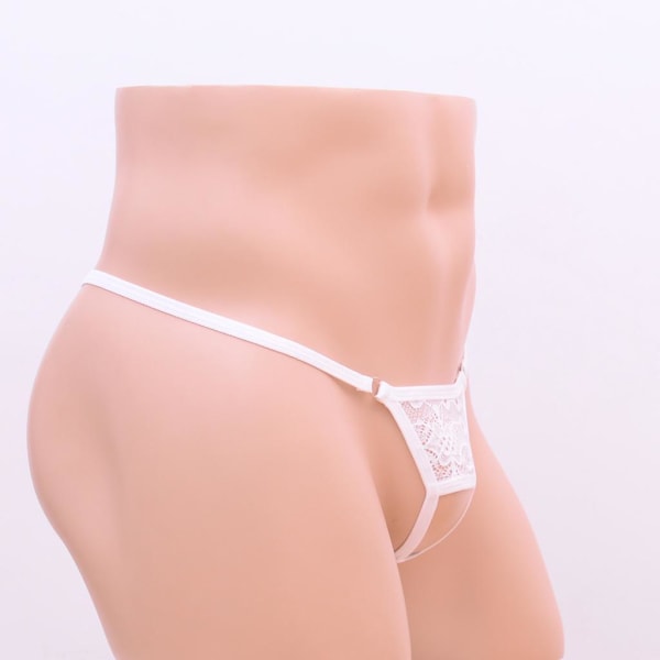 1/2/3/5 Herr med öppen front andas underkläder påse Brief String White 1Set