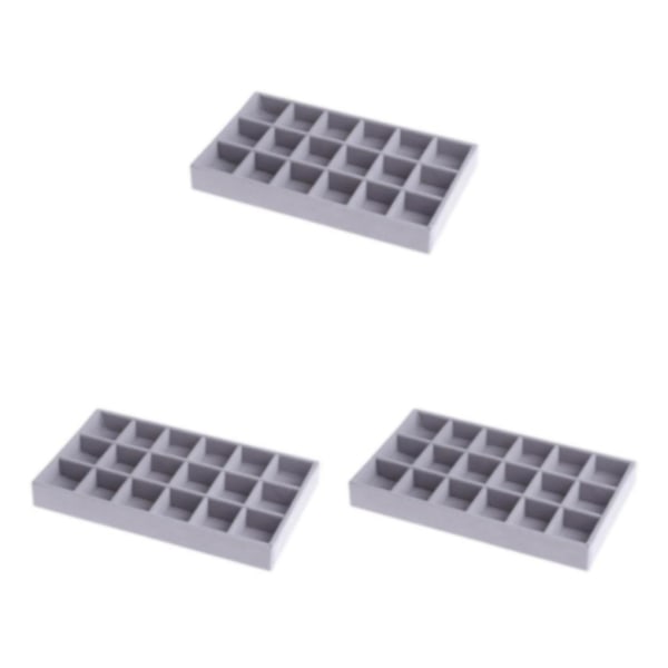 1/2/3/5 Stapelbar smyckesbricka Multipurpose Portable Velvet för 18 Grids Style A 3Set